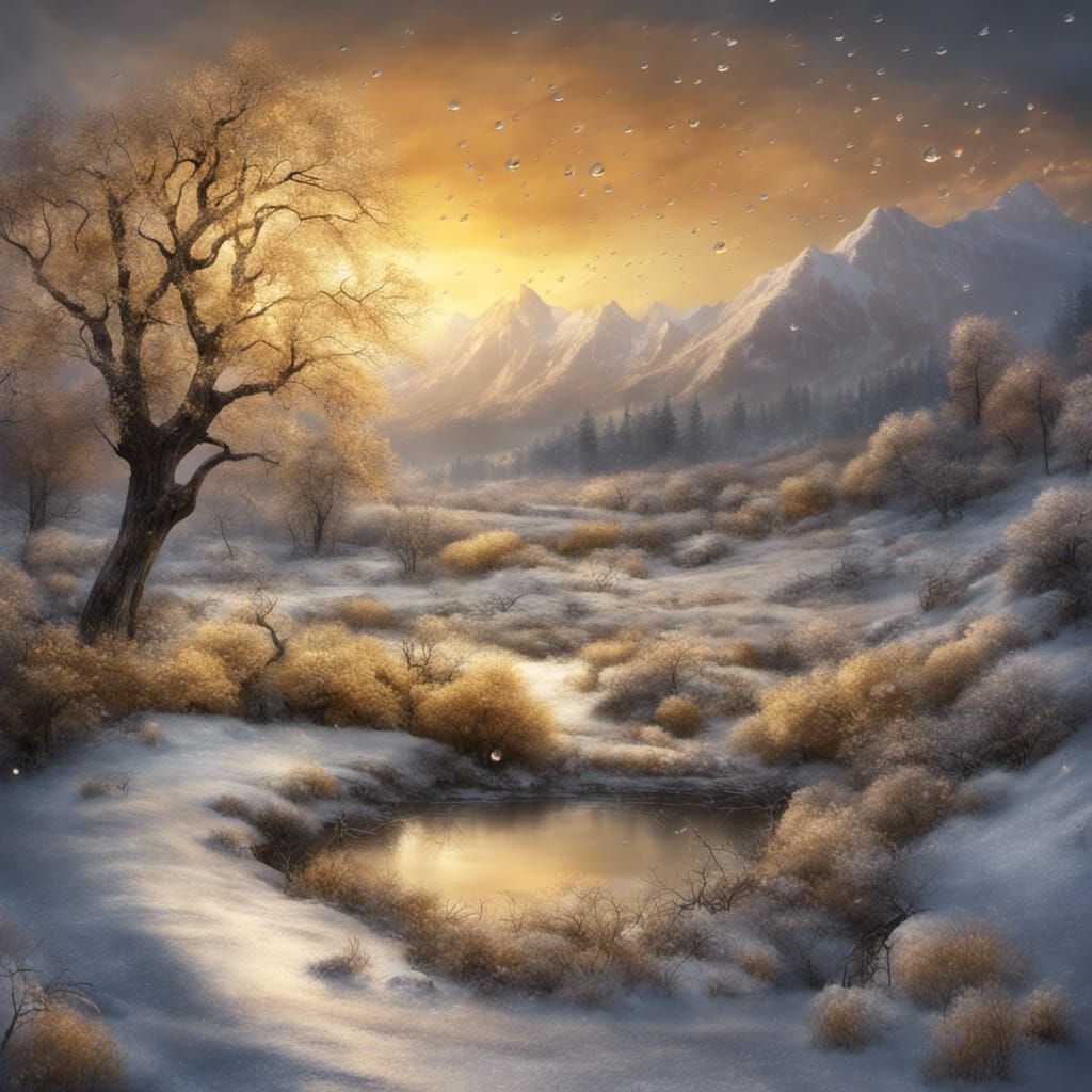 Majestic Winter Panorama at Sunset