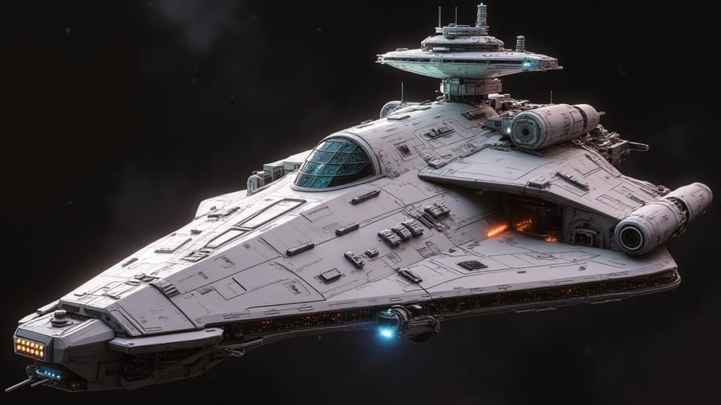 Majestic Galactic Space Warship Dominates the Cosmos