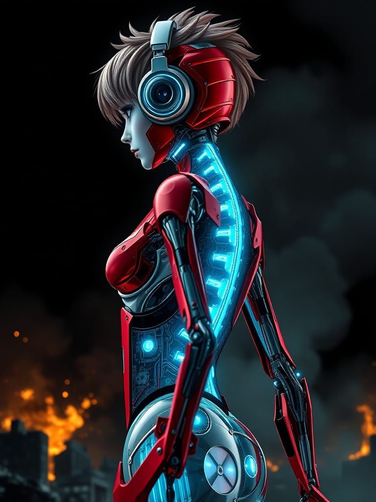 Mecha Girl Constructed from Ferrari Engine Parts