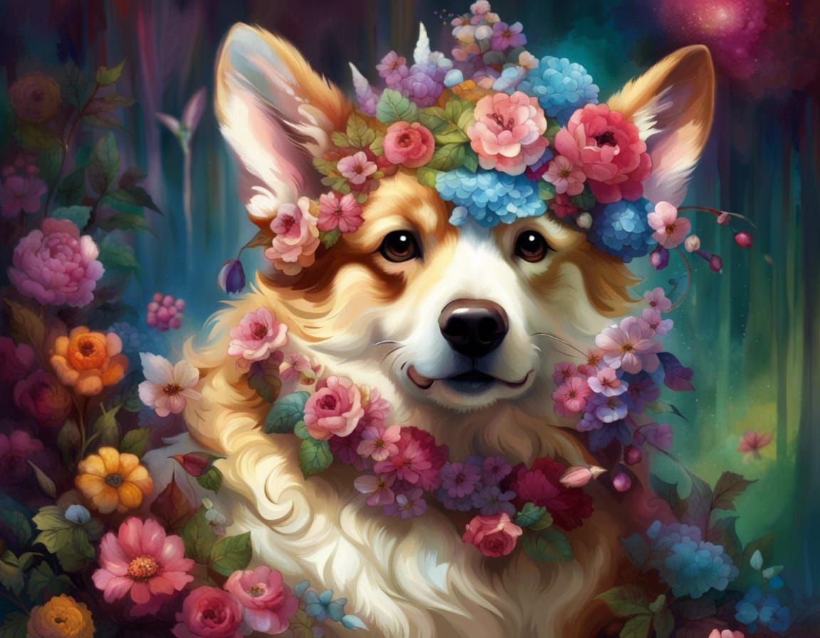 Corgi of the Flowers