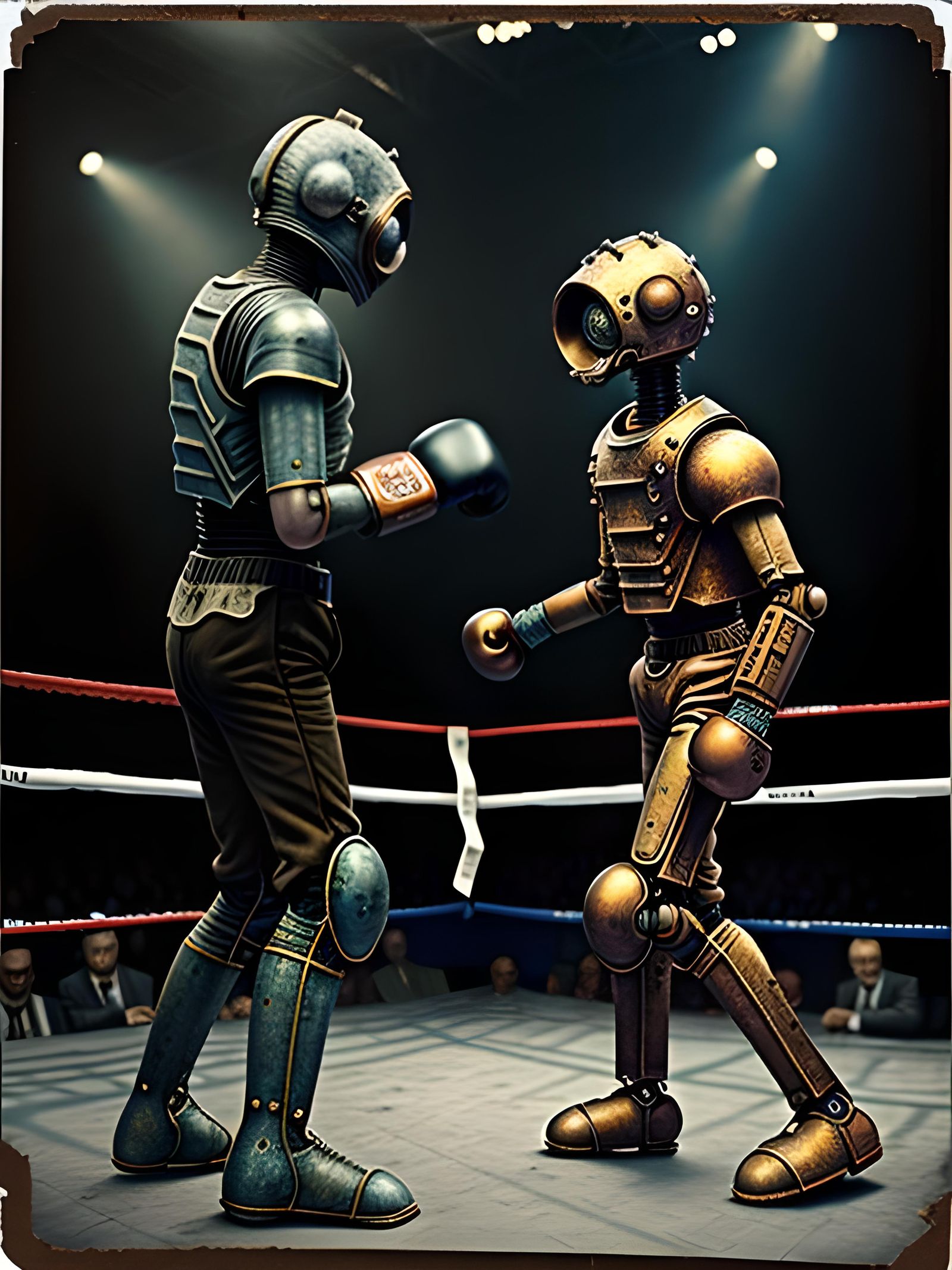 Steampunk Robots Boxing in Post-Apocalyptic Ring