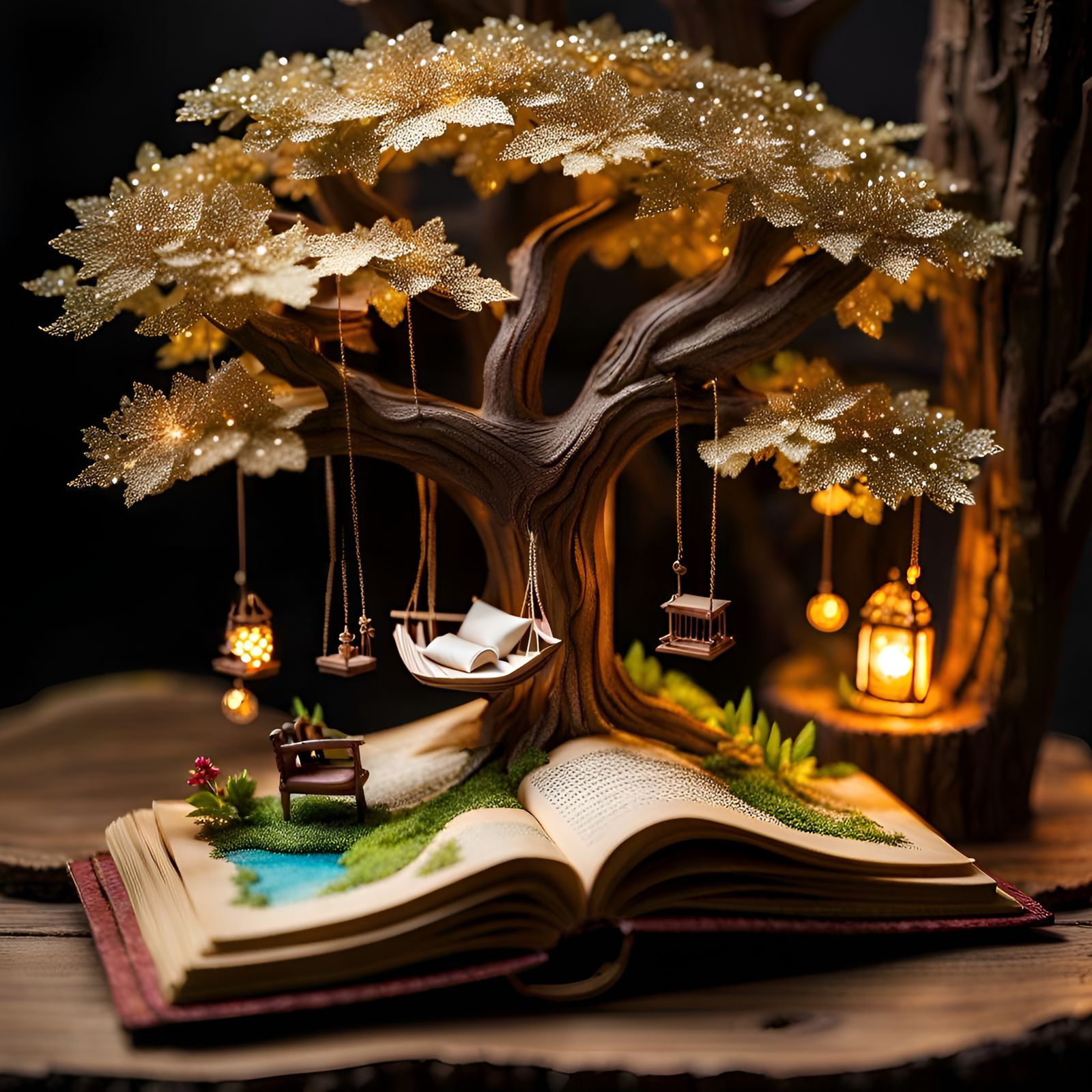 Whimsical Paper World with a Delicate Hammock