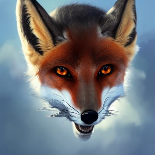 Steampunk Fox Aviator in Fighter Plane Portrait