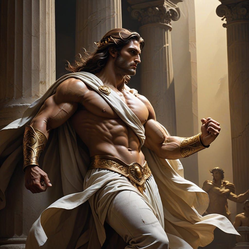 Strong Biblical Hero in Classical Style