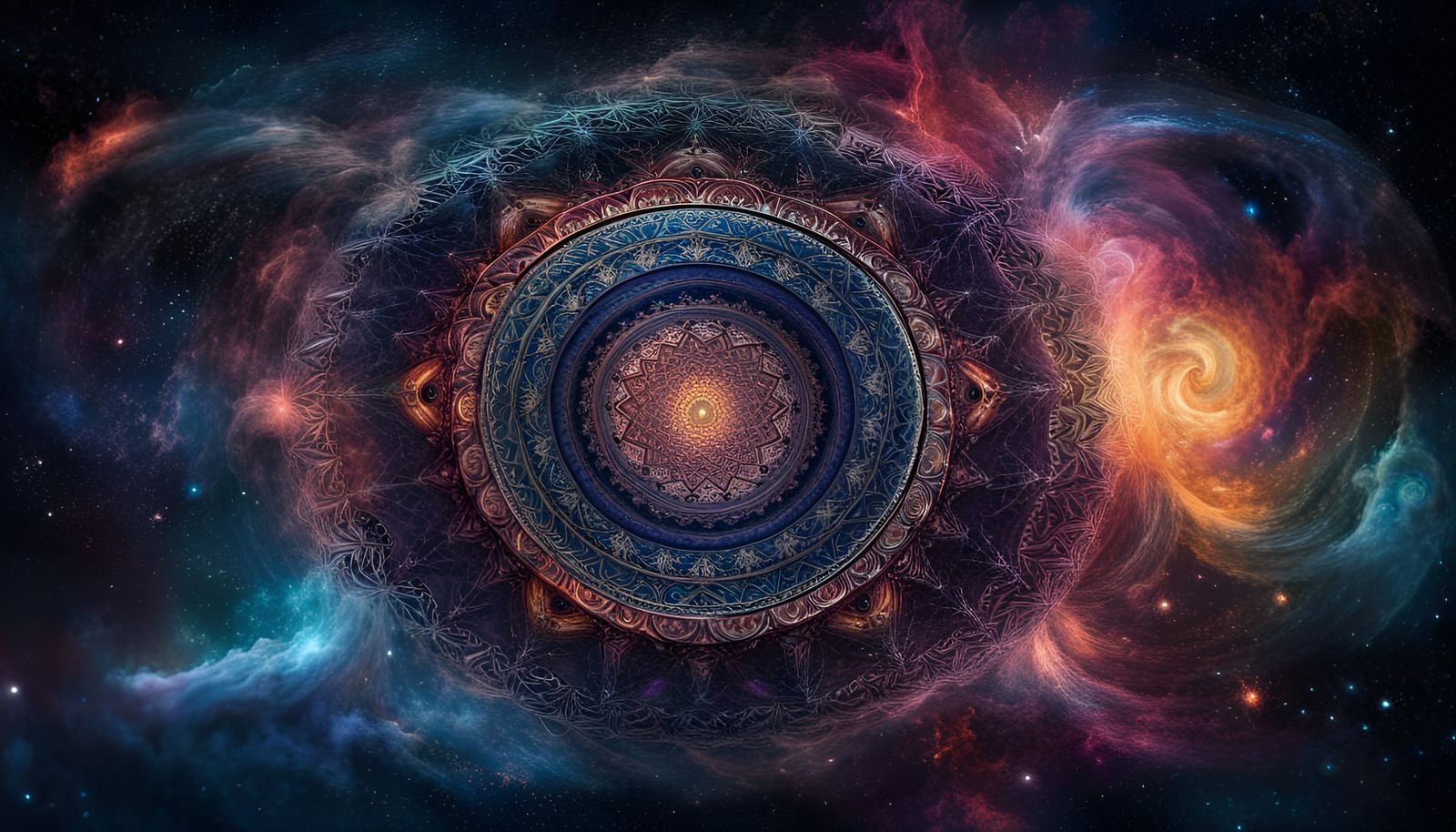 Beautiful Galaxy Mandala with Star Swirls