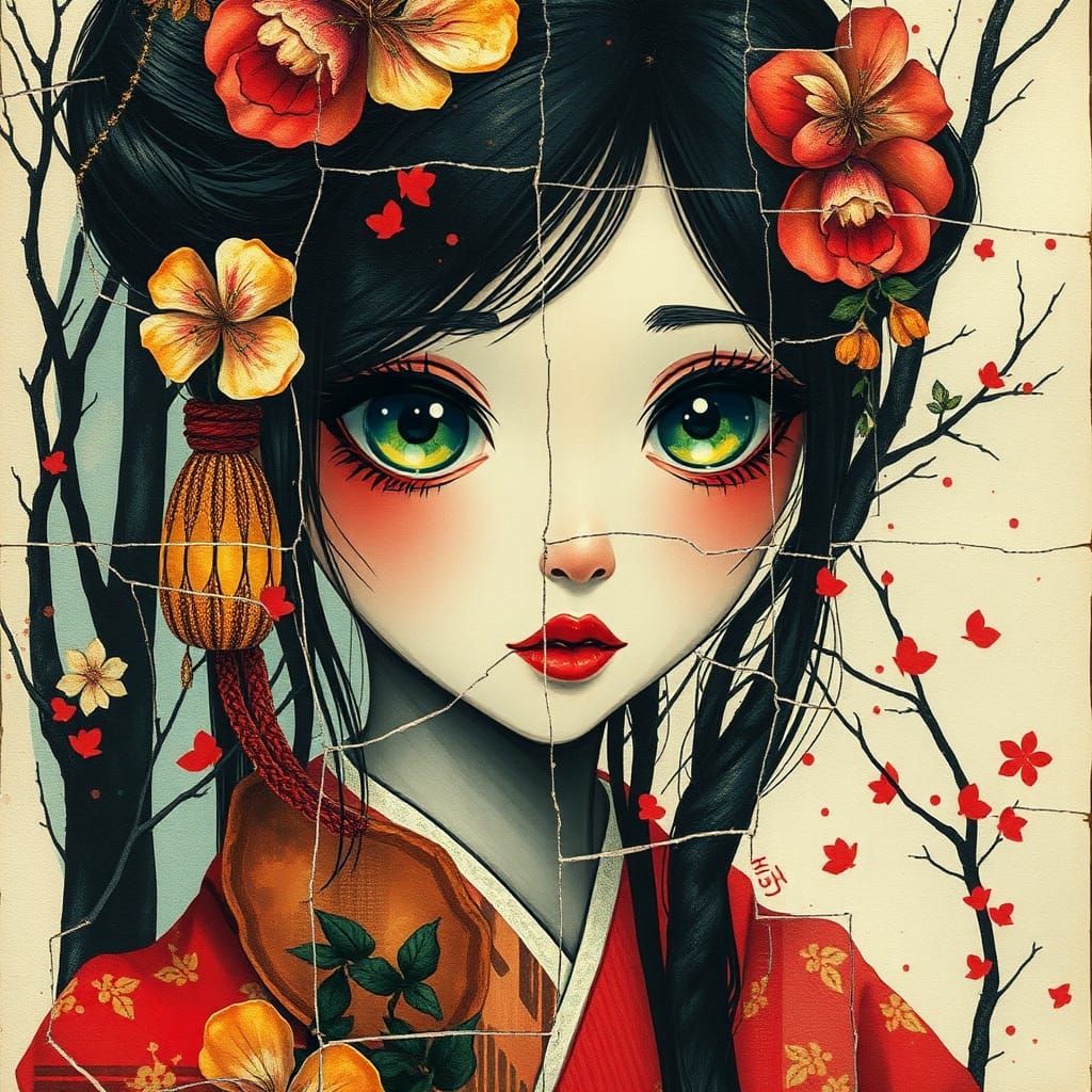 Cute Japanese Lady Portrait with Big Eyes