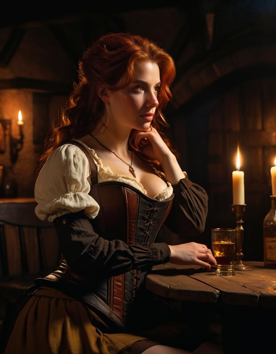 Medieval Tavern Scene in Dutch Masters Style