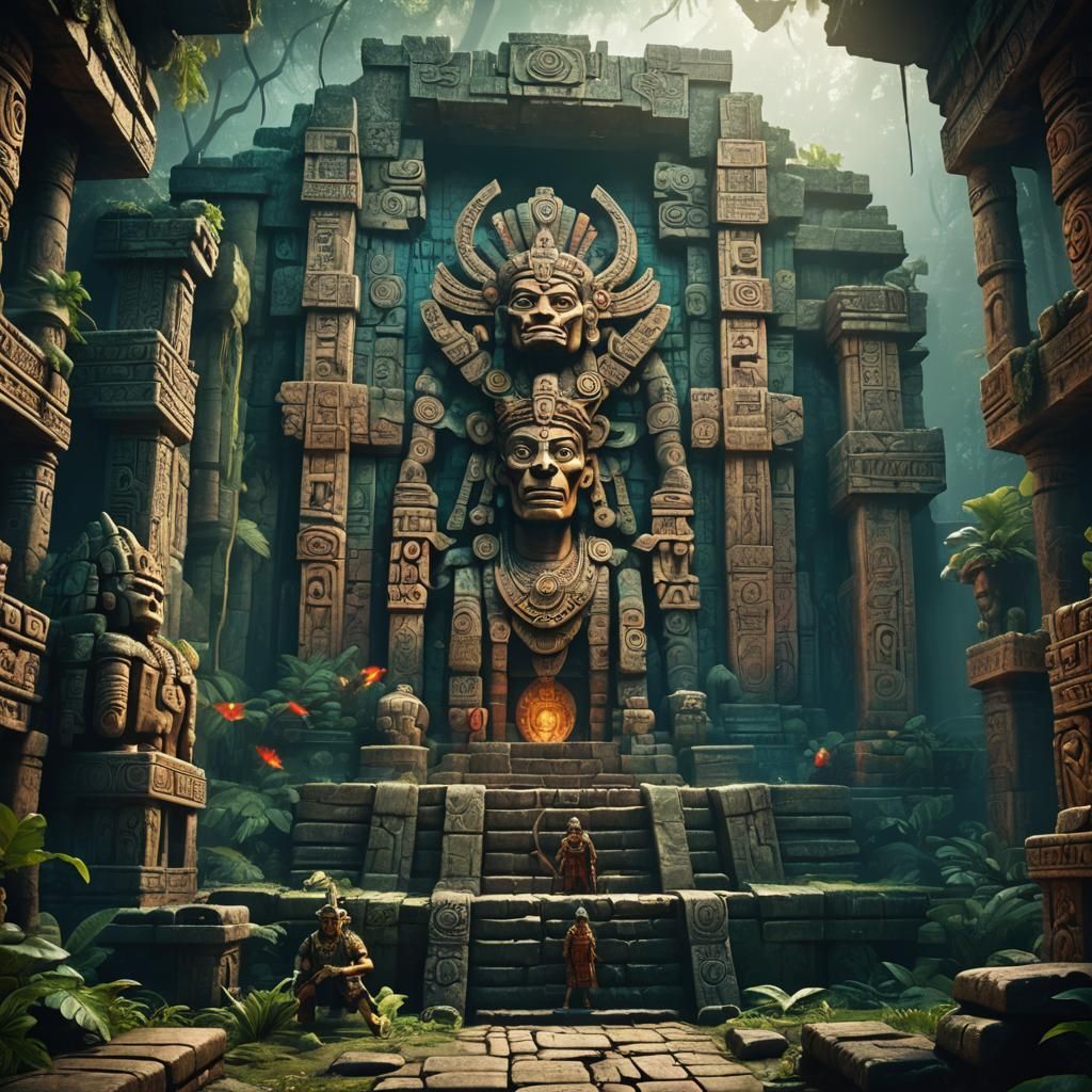 Mayan Underworld: Popol Vuh Gods in Matte Painting