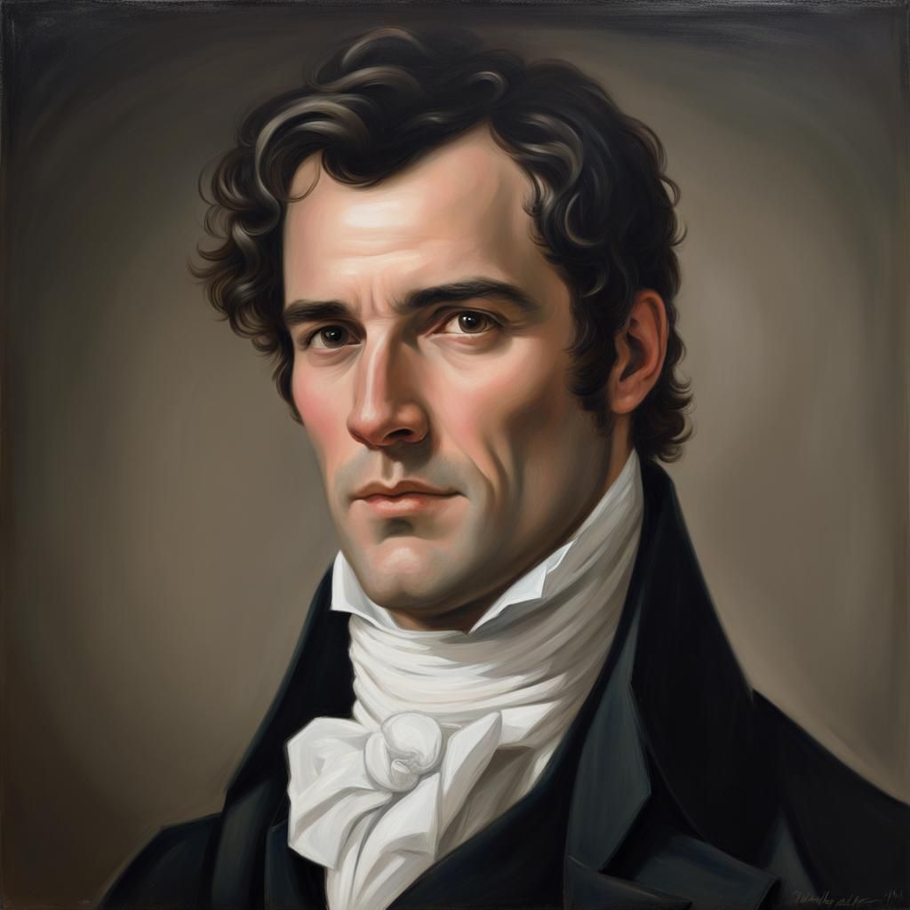 Mr. Darcy Portrait in 19th Century Oil Painting Style
