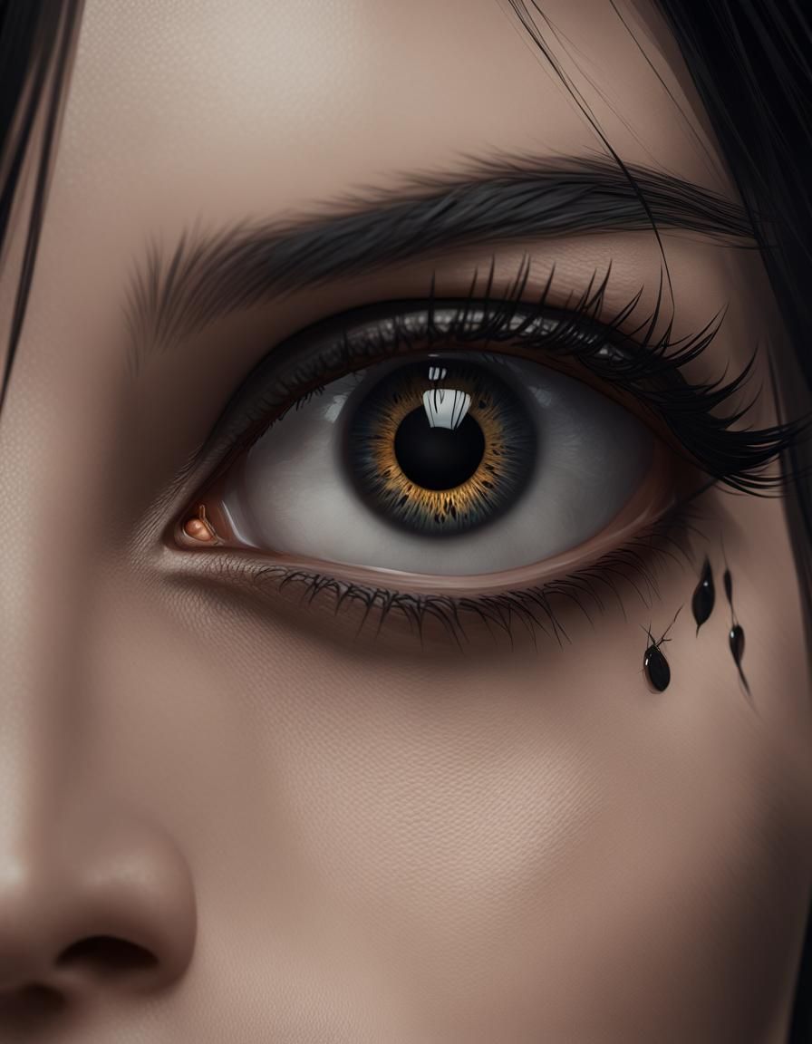 Dark Fantasy Gladiatrix with Heterochromia, Detailed Digital...