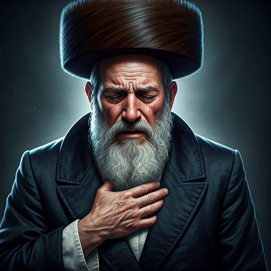 Sorrowful Jewish Man in Ethereal Glow