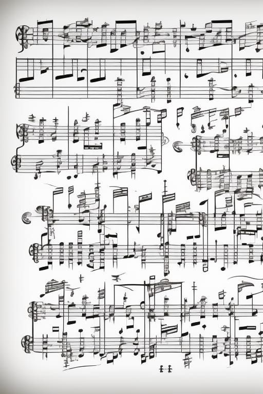 Detailed Black and White Musical Score Photograph