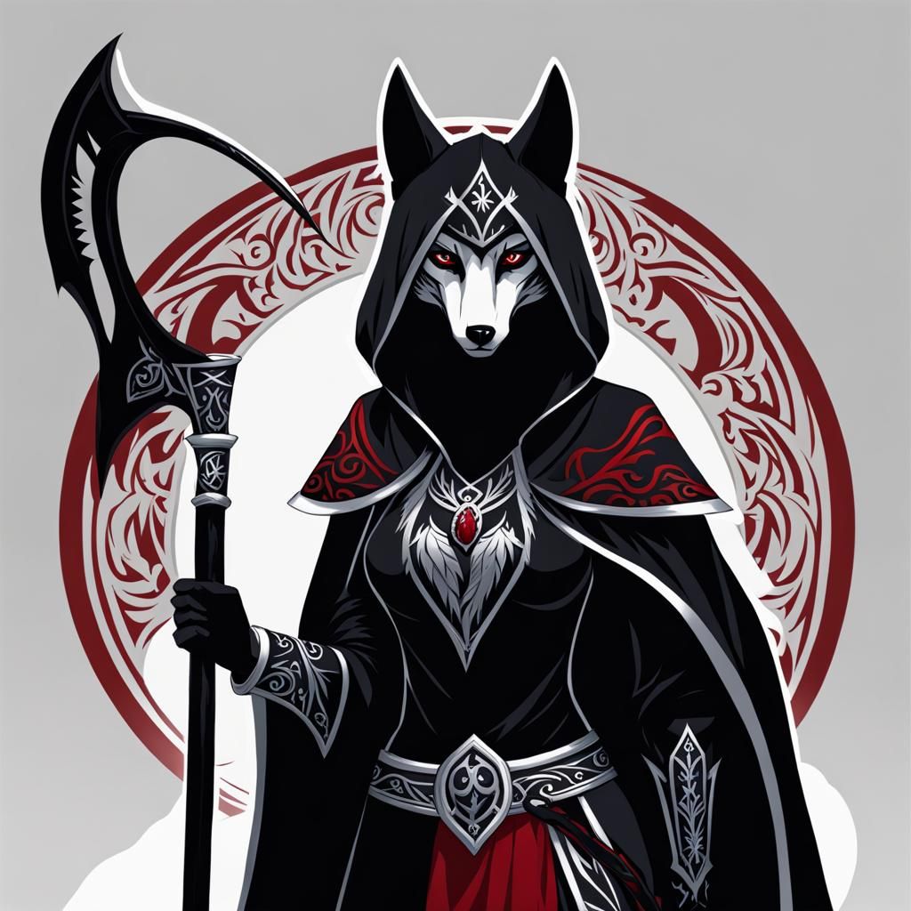 Anthropo Wolf Grim Reaper in Digital Art