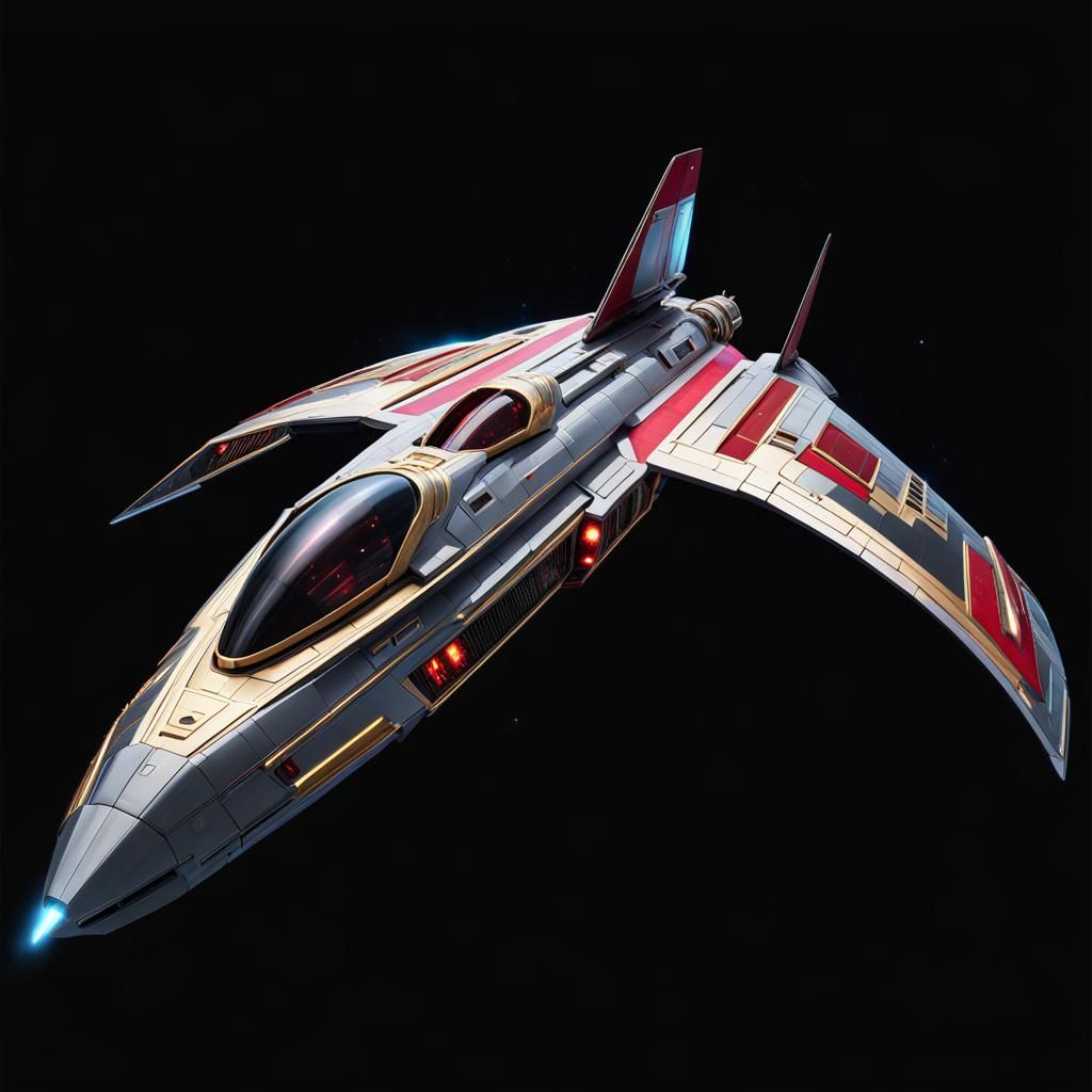 Futuristic Spaceship in Nebula: Geometric Octane Render