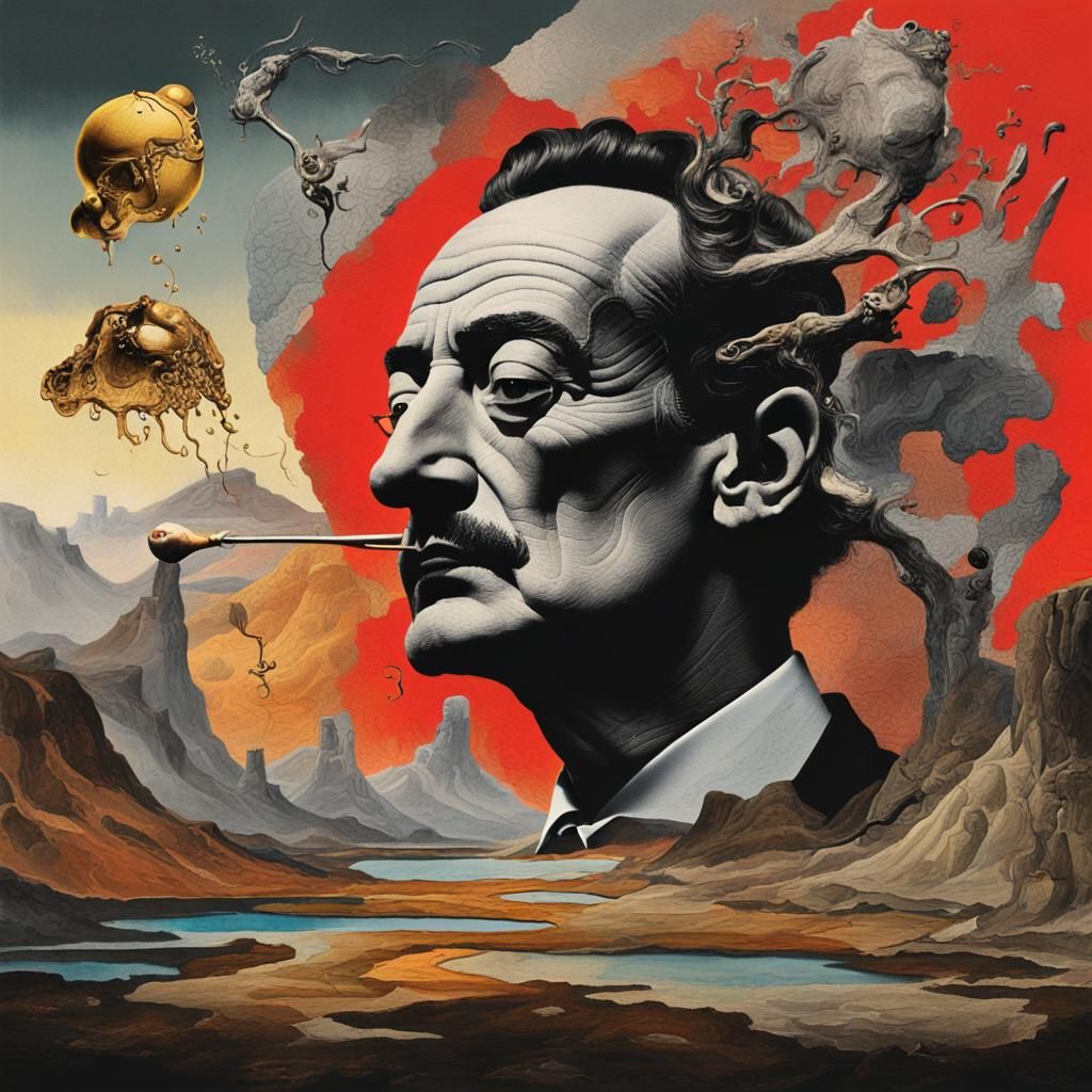 Punk Abstract Collage Art in Vaporwave Style