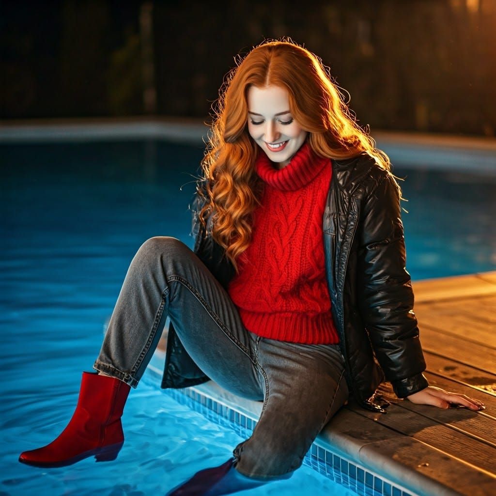 Woman Under the Starry Night Sky