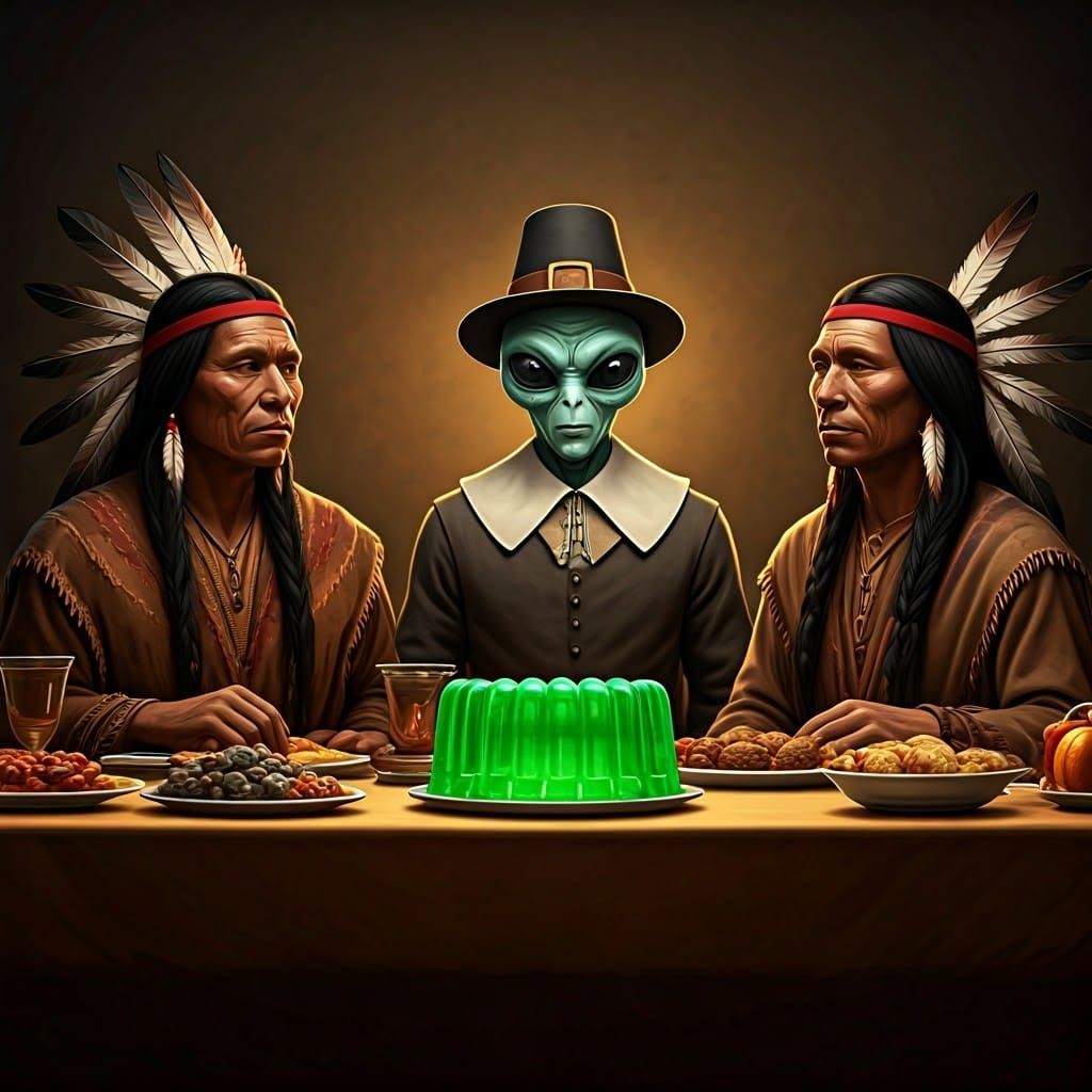 Pilgrims and Native Americans Share Intergalactic Feast with...