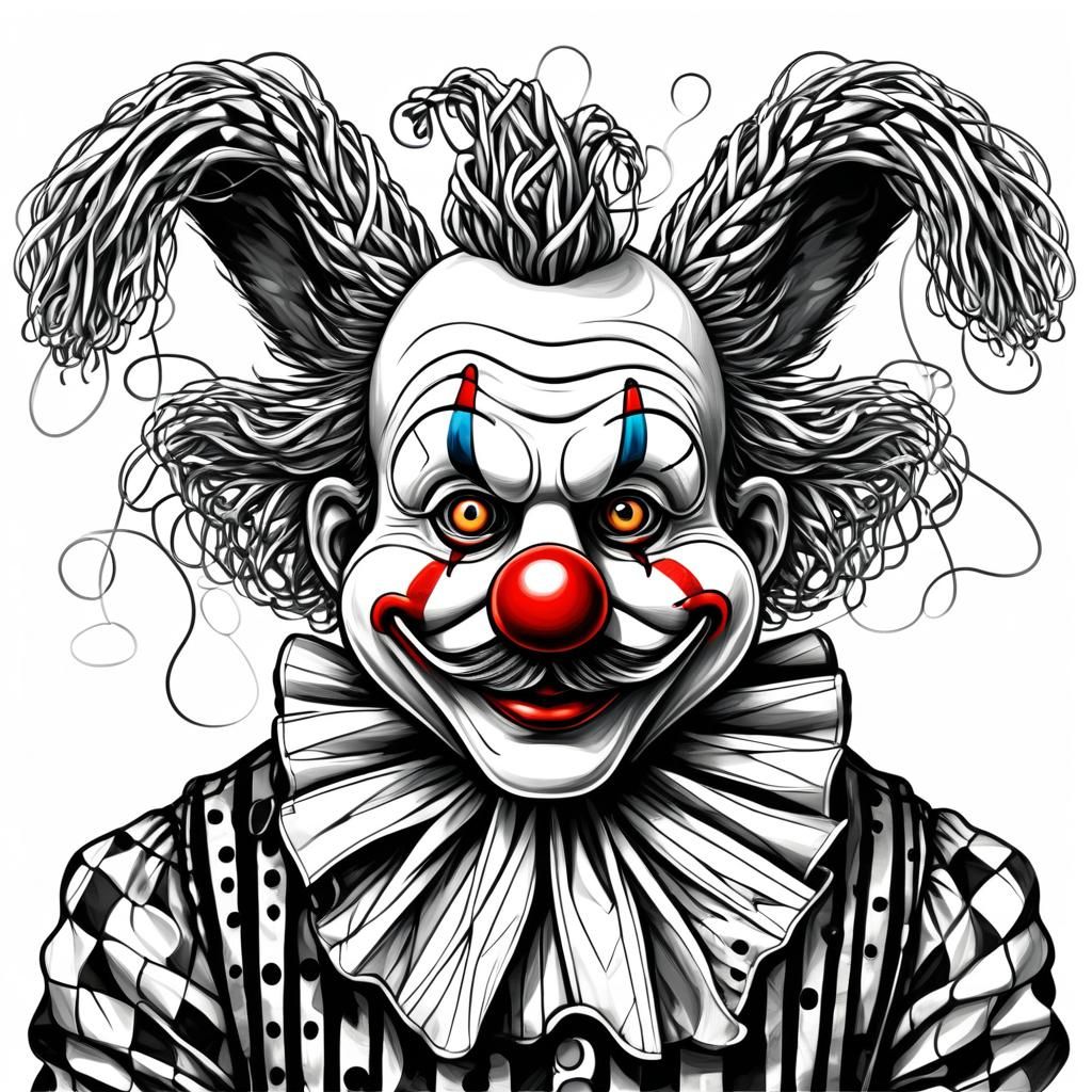 Rabbit Tangle in Clown Art Style