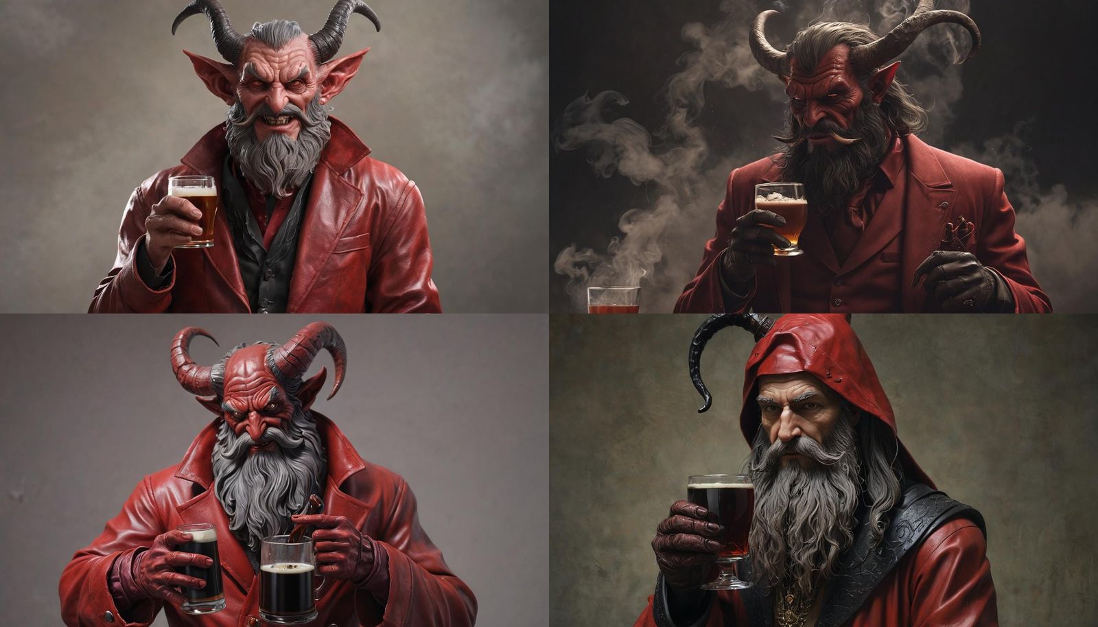 Hyperdetailed 3D anime art; "Satan well groomed red suit,thi...