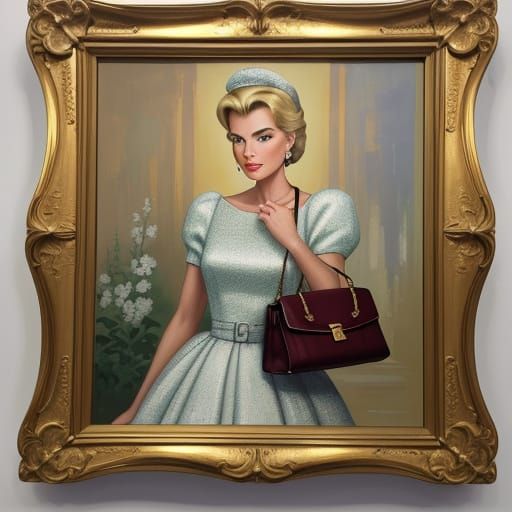 Elegant Vintage Hermès Kelly Handbag in Golden Oil Painting ...