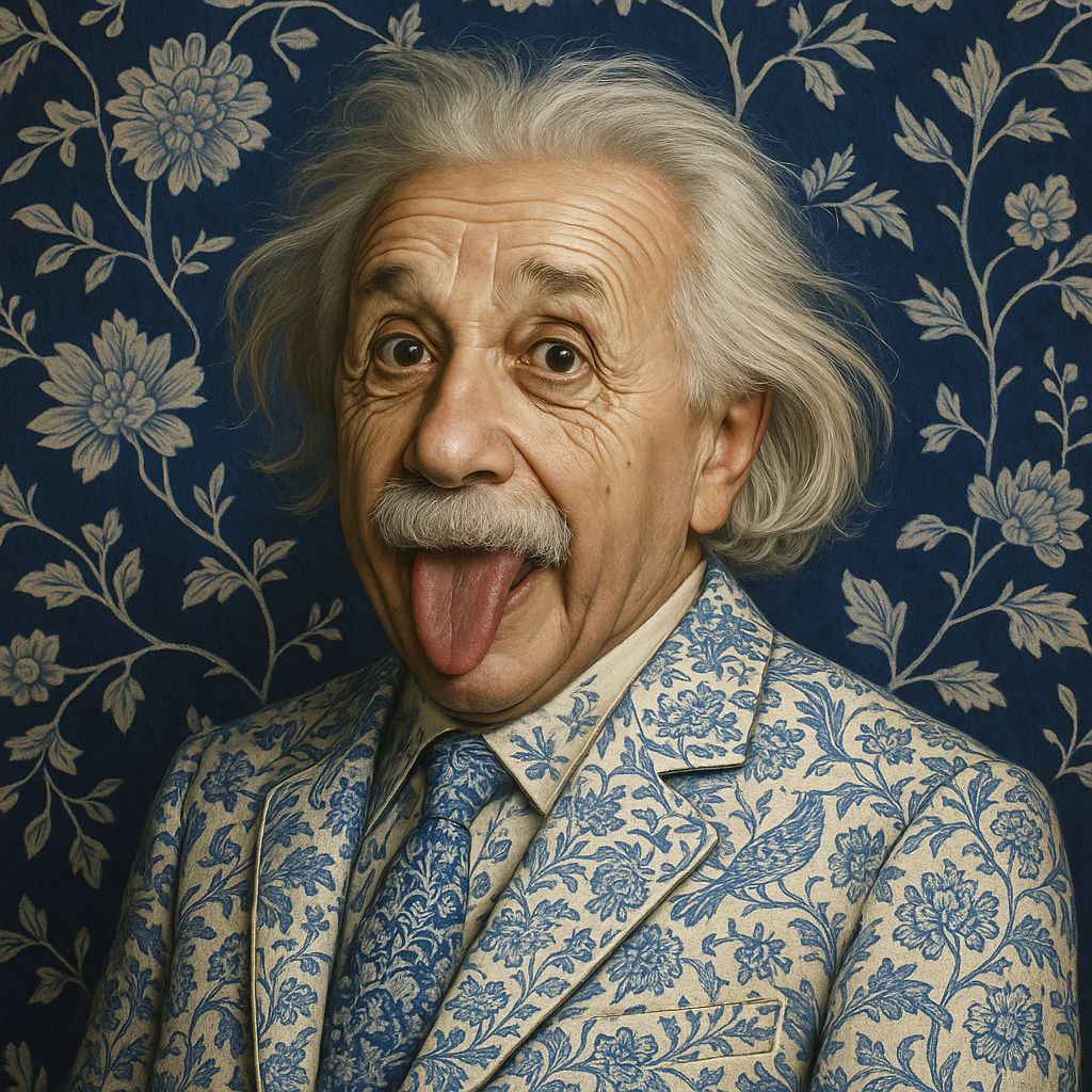 Chinoiserie Einstein Portrait in Digital Painting Style