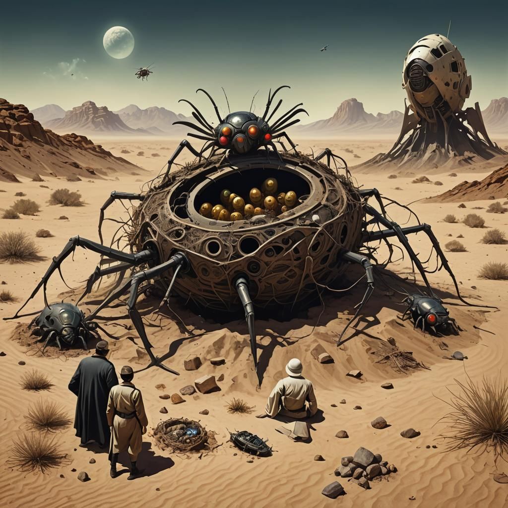 Retro Sci-Fi Insect Creature Hypnotizes Humans