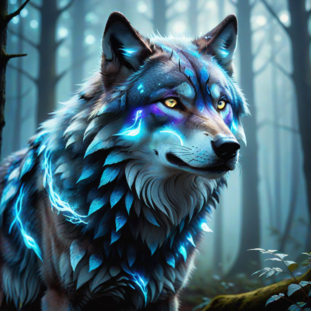 Ethereal Wolf of the Mystic Forest