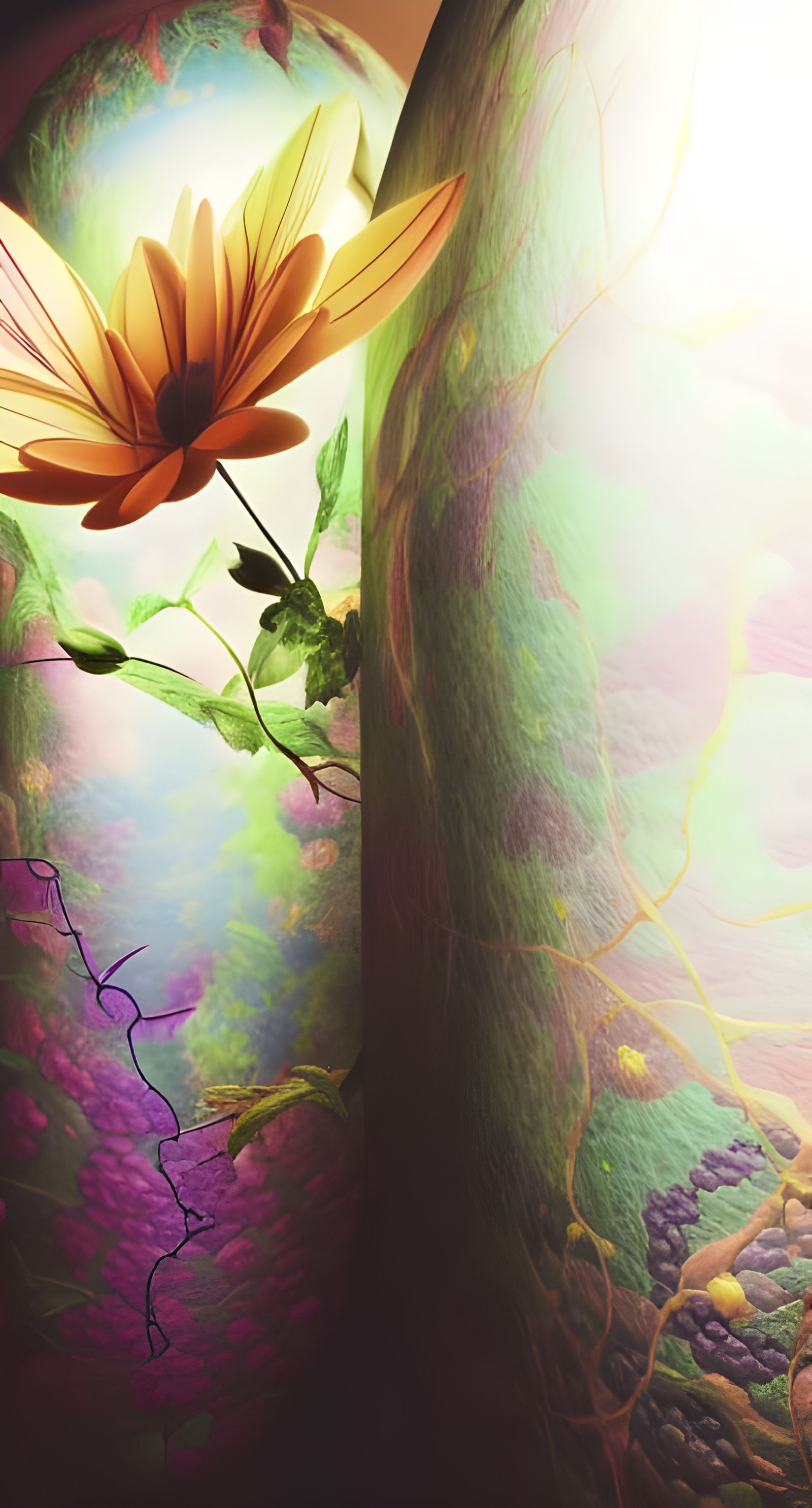 Surreal Flowers: 3D Shading and Celestial Translucency