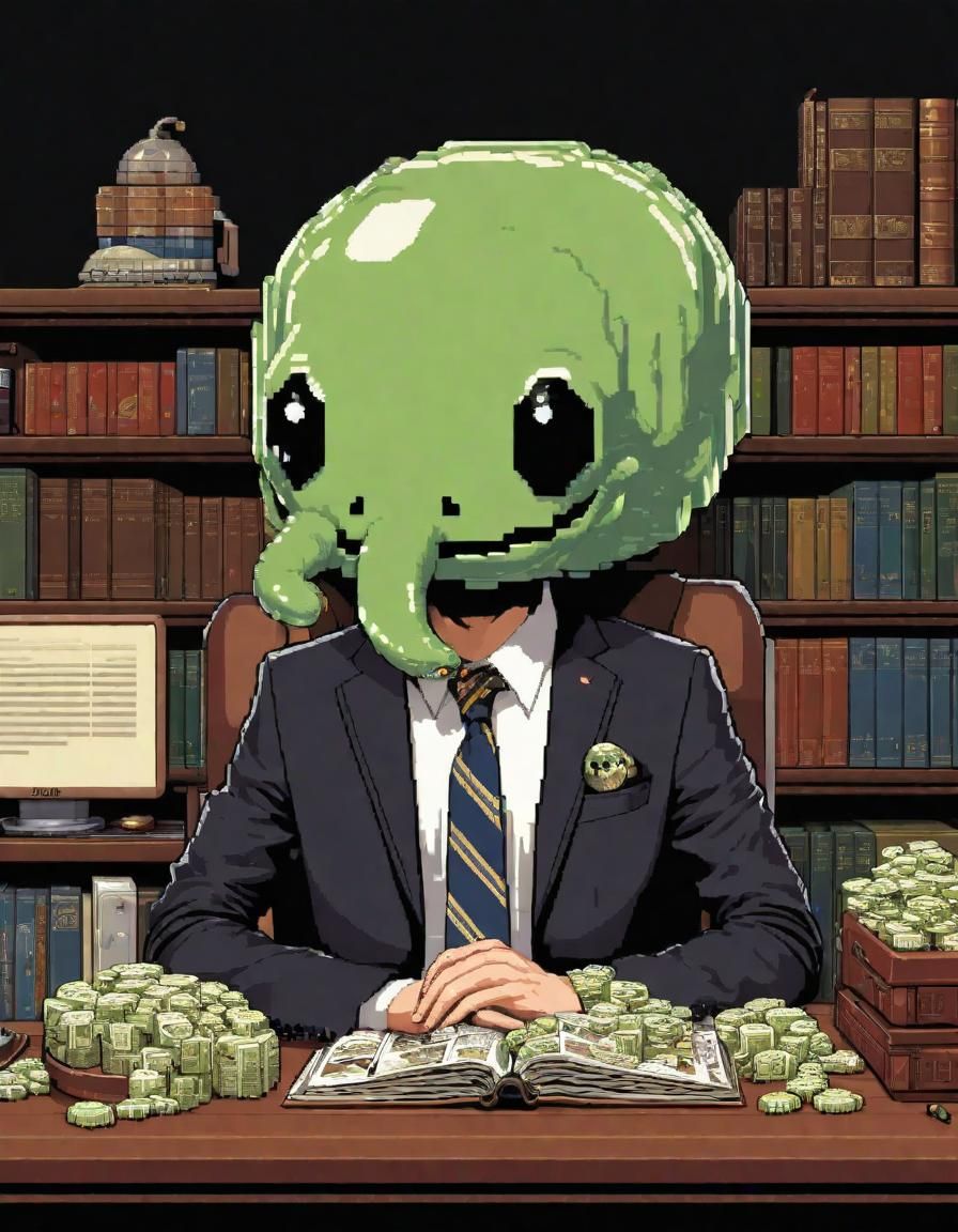 Adorable Slime Monster in Suit, Pixel Art