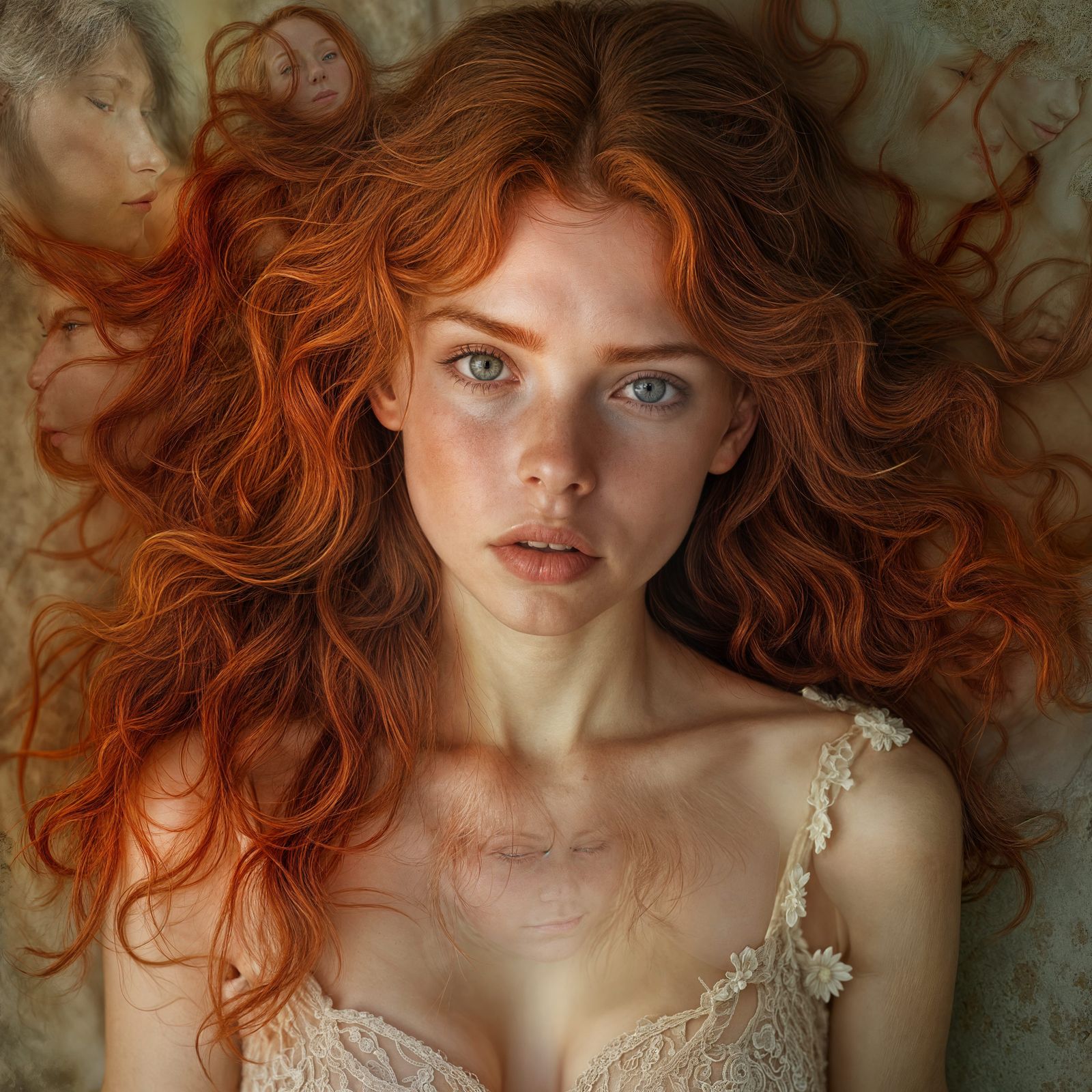 Realistic Portrait of a Young Redhead Woman