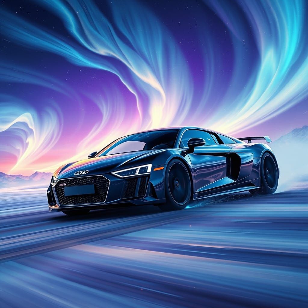 Ethereal Audi R8 in Celestial Realm