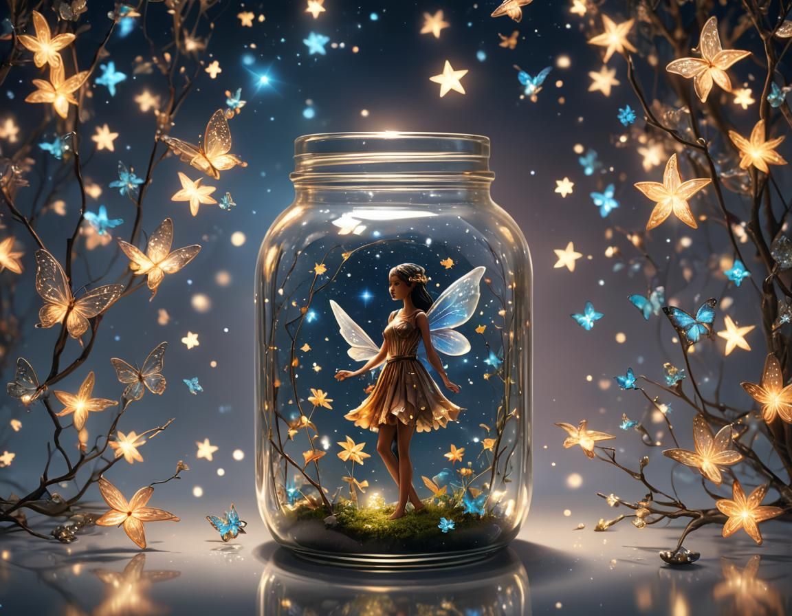 Fairy in Glass Jar: Magical Realism Avatar