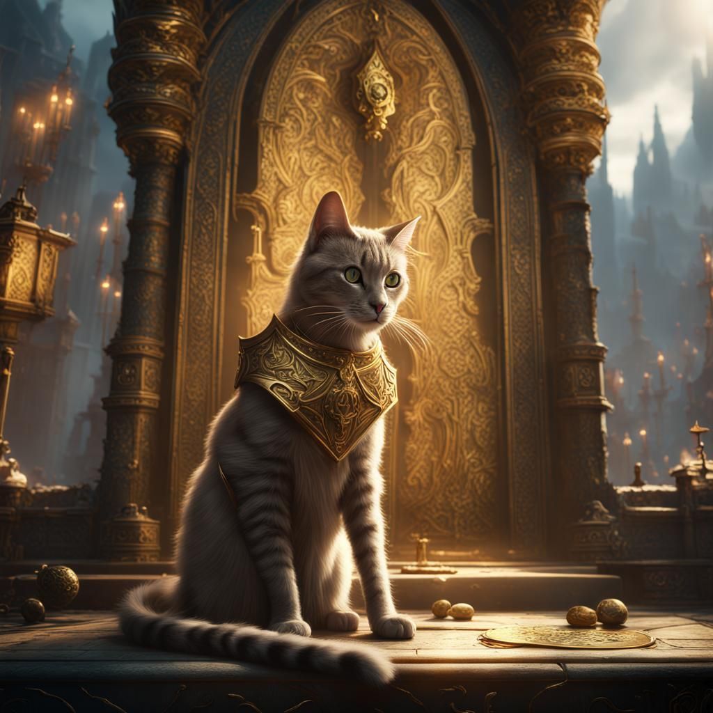 Fantastical Cat Girl in Detailed Digital Painting