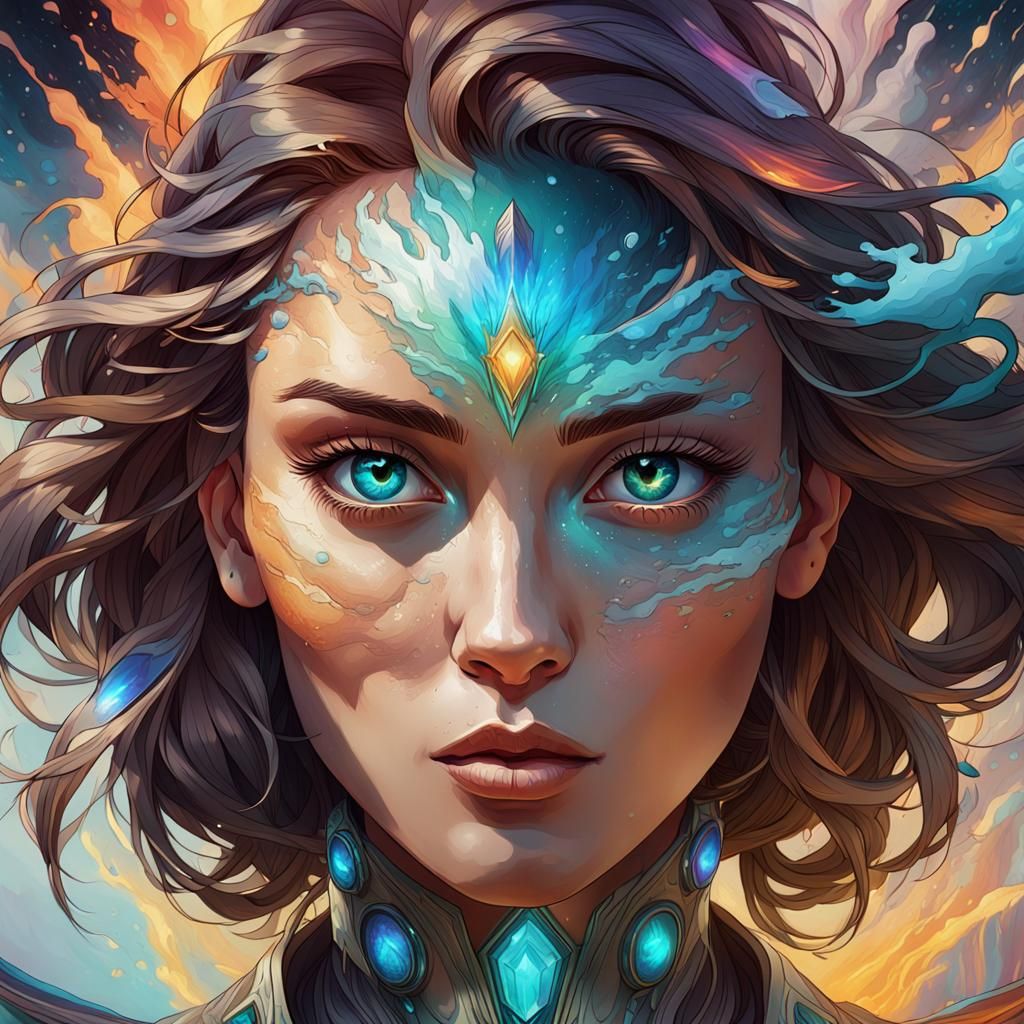 Fantasy Portrait: Woman with Cosmic Radiance