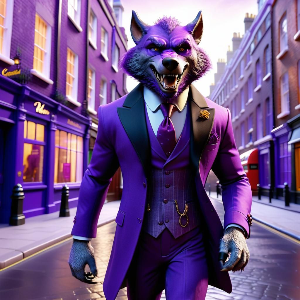 Dapper Werewolf in London: 3D Digital Art