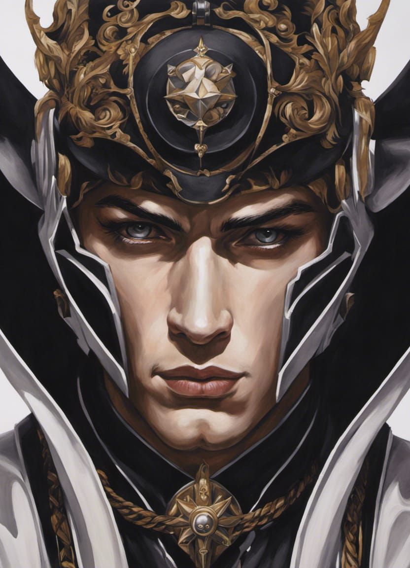 Detailed Acrylic Painting of Emo Man with Tattoos