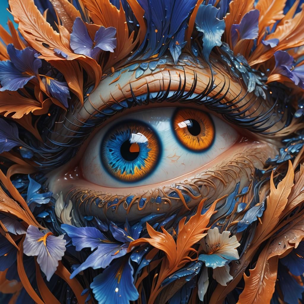 Fantastical Manga Eye with Glowing Highlights