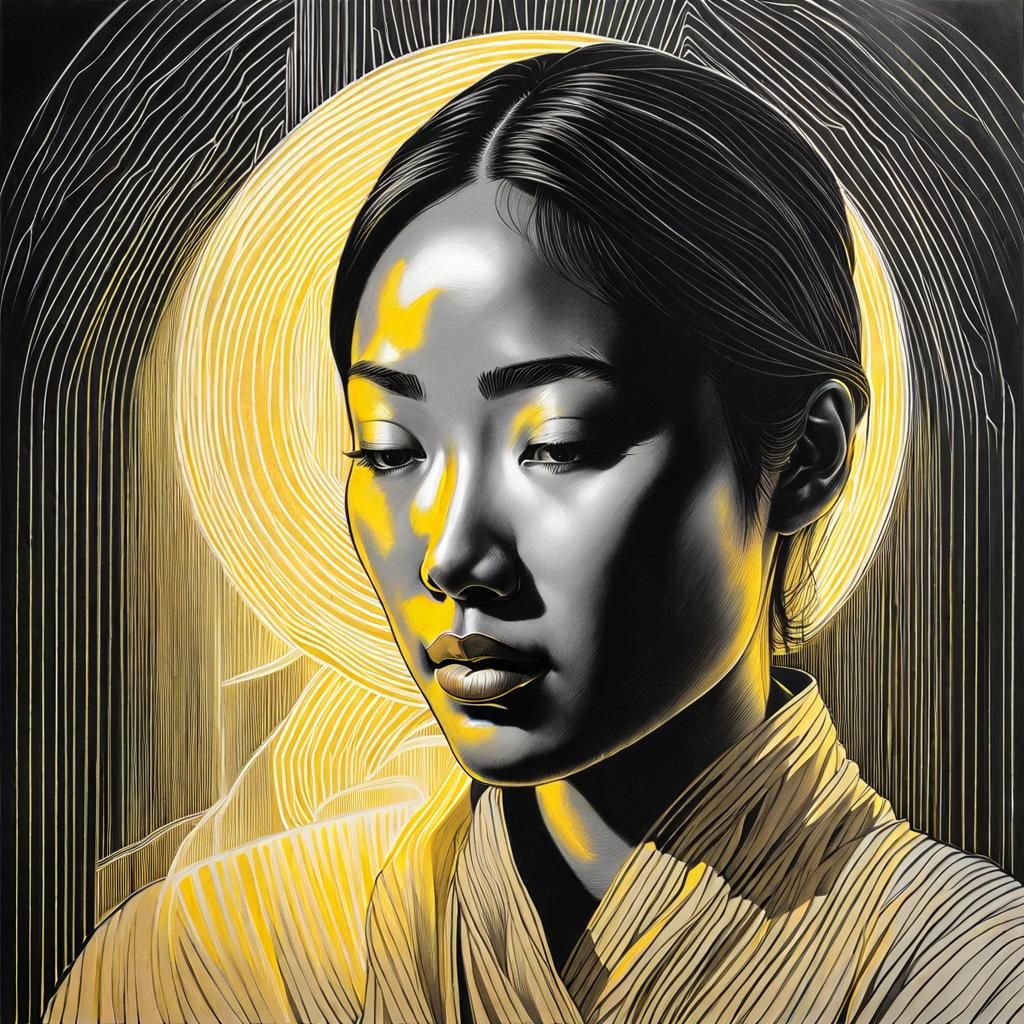 Asian Woman Portrait in Candlelight