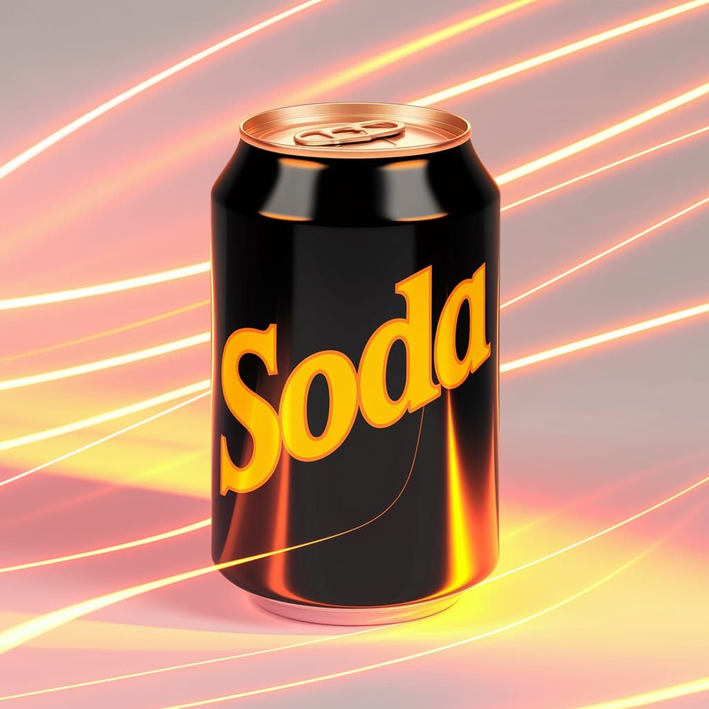 Gleaming Soda Can in Pastel Gradient