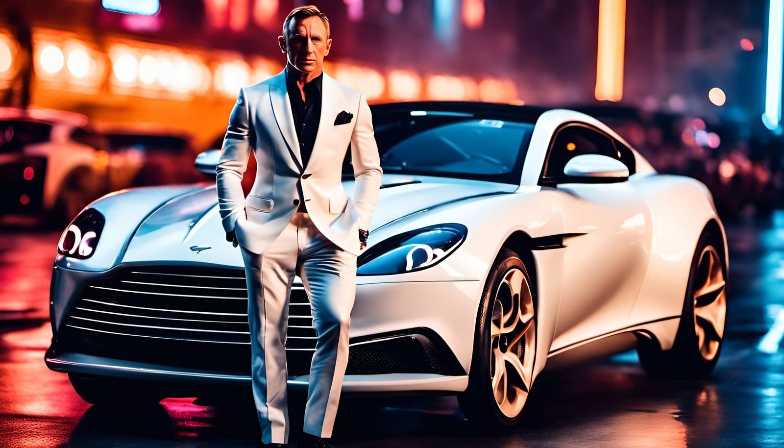 James bond  in white suit