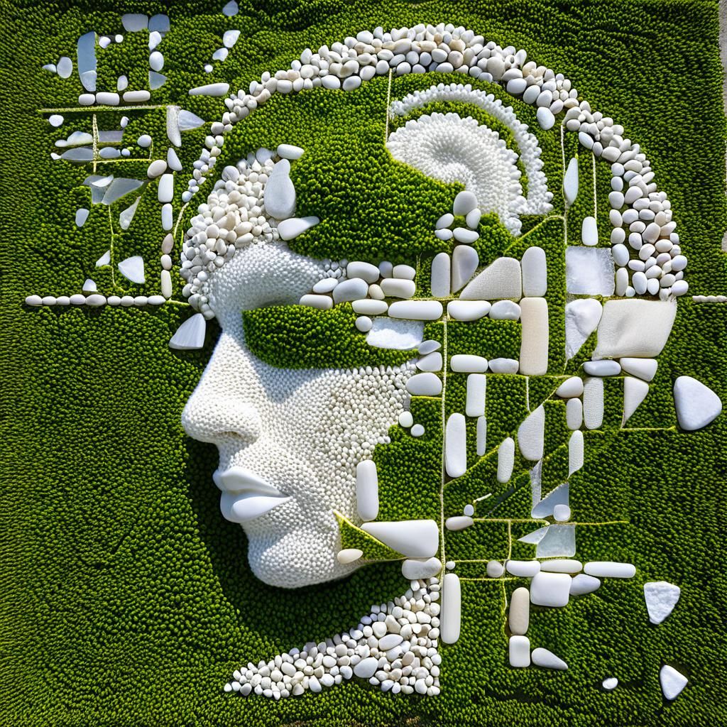 Biomorphic Living Pebble Art: Laguna Verde Sunset