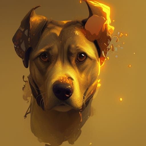 Hyperdetailed Portrait of a Glowing Dog