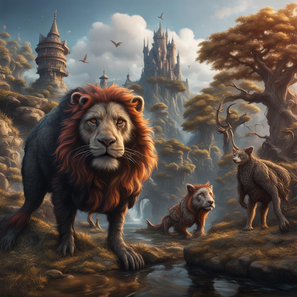 Fantastical Animals in Detailed Matte Painting