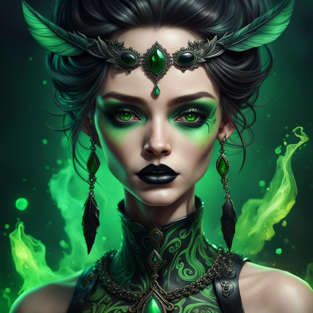 Mystical Being Portrait with Quill Pen in Concept Art