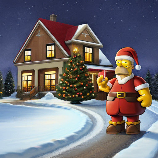 Homer Simpson in Festive Holiday Spirit