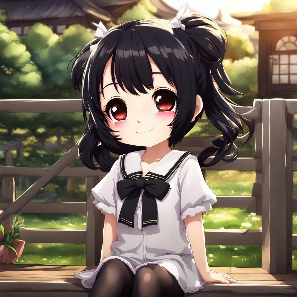 Anime Chibi Girl Welcoming with a Smile