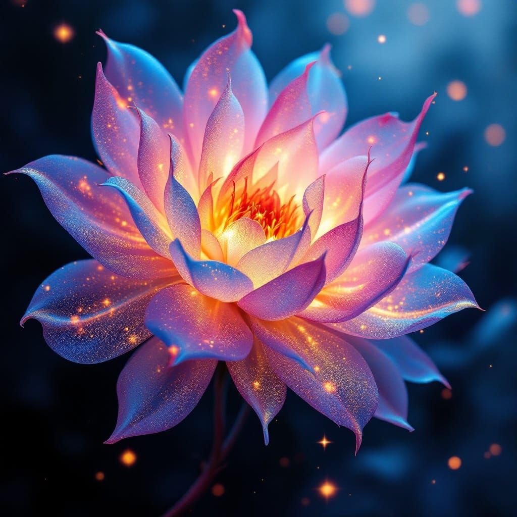 Ethereal Iridescent Bloom in Dreamlike Colors
