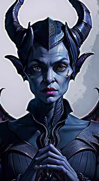 Xenomorph Maleficent as Vitruvian Human Figure