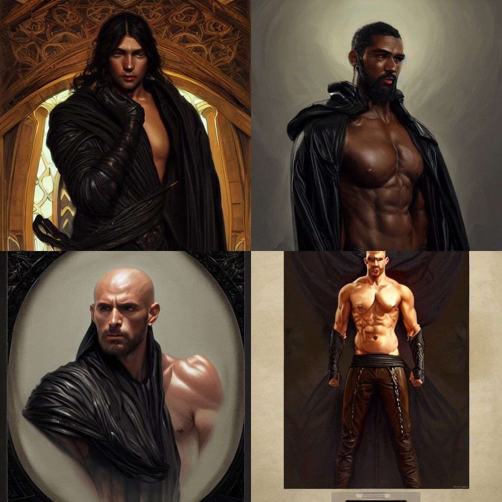 Muscular Noah in Elegant Leather Robes, Digital Art