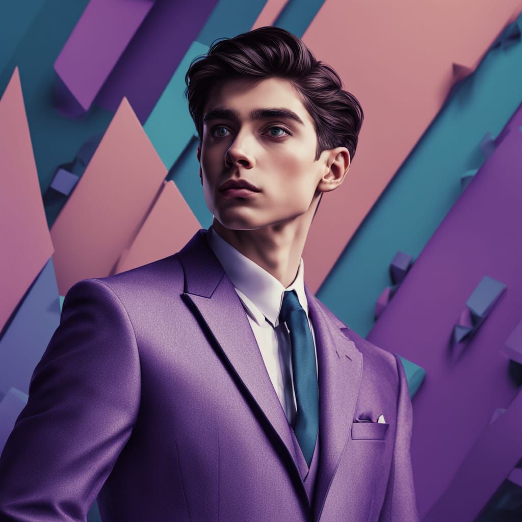Intense Portrait of Aidan Gallagher in Sleek Black Suit